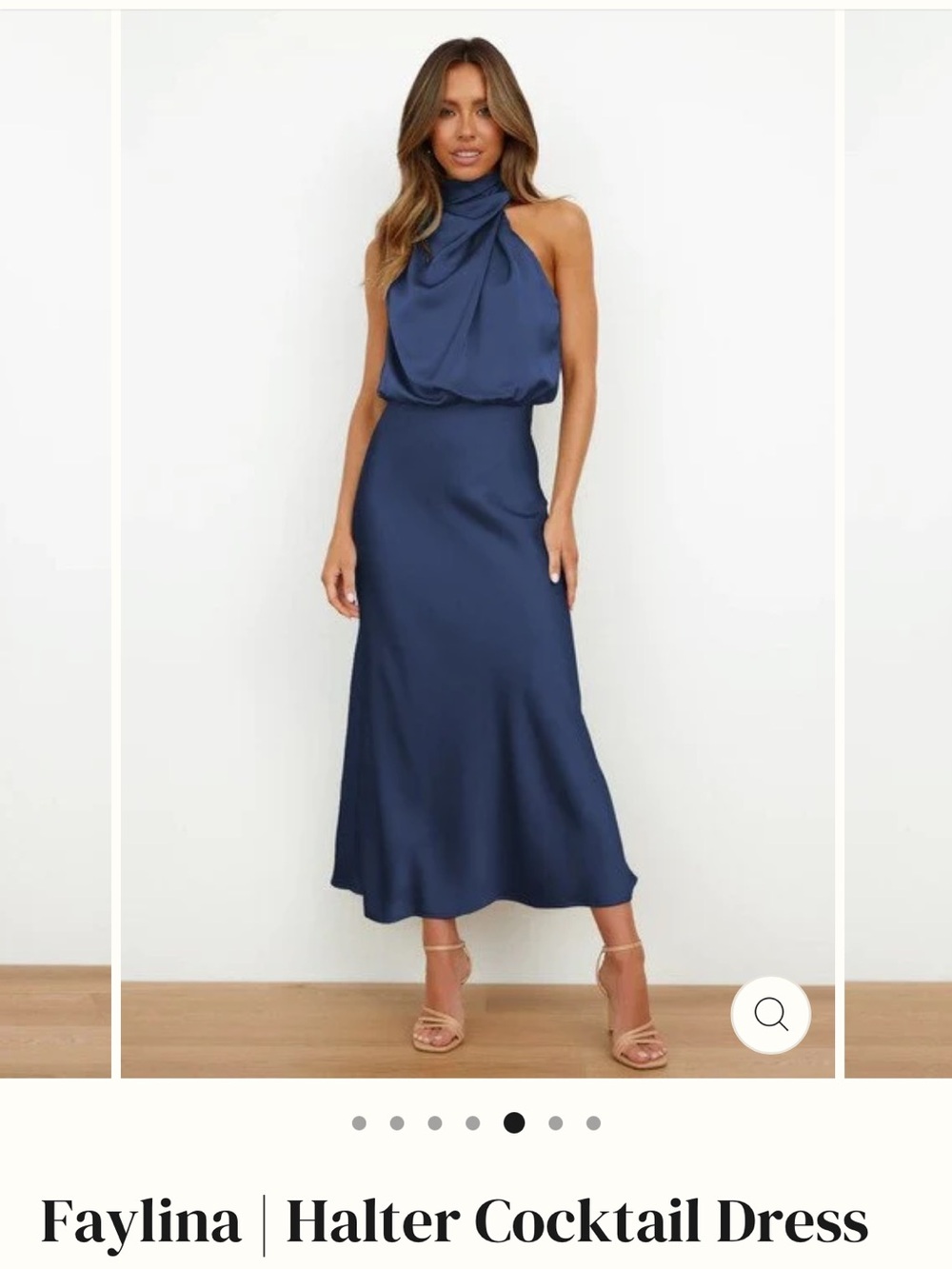 Navy Halter Cocktail Dress